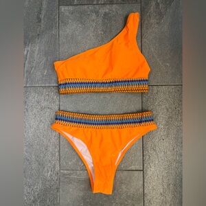 SHEIN Orange One-Shoulder Bikini